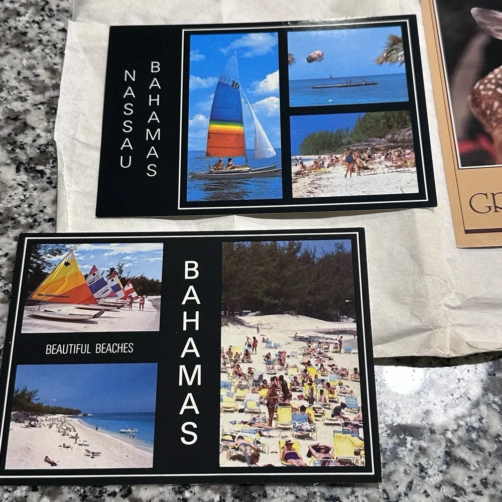 Vintage Postcard‎ Lot Of 3 Bahamas Beaches Deer Fawn Great Smokes Unused